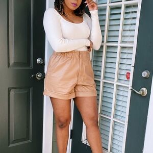 Abercrombie & Fitch Tan High Waist Shorts